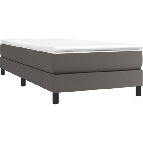 Sommier à lattes de lit avec matelas Gris 100x200 cm Similicuir vidaXL
