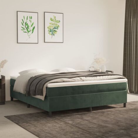 Vidaxl – Cadre de lit à lattes 180x200 cm en velours vert foncé – Structure en bois d'ingénierie – Soutien optimal avec lattes en contreplaqué