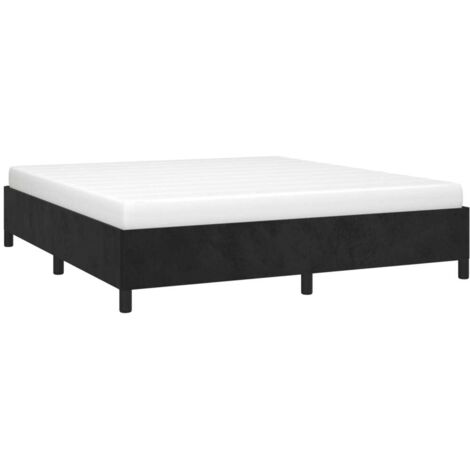 Cadre de lit sans matelas noir 160x200 cm velours vidaXL (1/5)