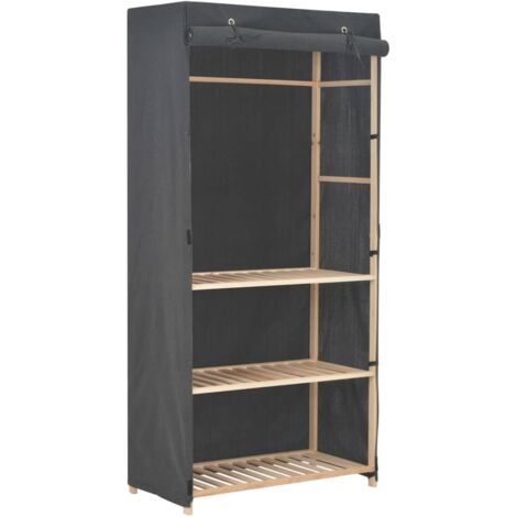 vidaXL 3-Tier Wardrobe Grey 79x40x170 cm Fabric
