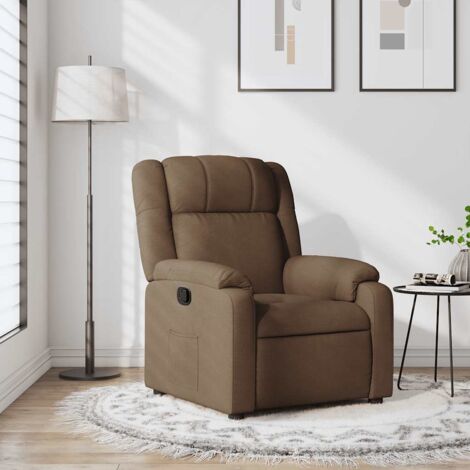 vidaXL Fauteuil inclinable Marron Tissu (1/5)