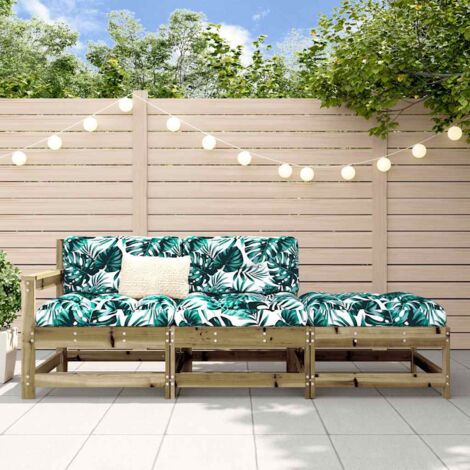 Salon de jardin 3 pcs avec coussins bois de pin imprégné vidaXL (1/5)