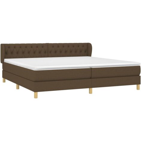 Sommier à lattes de lit avec matelas Marron foncé 200x200 cm vidaXL (1/5)