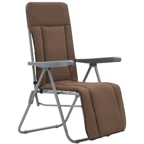 Chaises pliables de jardin avec coussins lot de 2 Marron vidaXL (1/5)