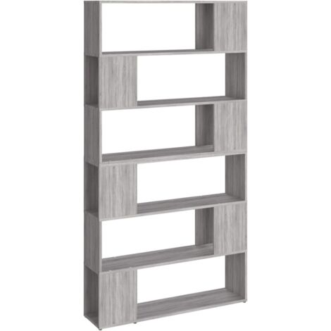 vidaXL Book Cabinet/Room Divider Grey Sonoma 100x24x188 cm