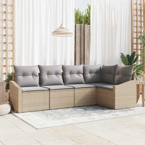 vidaXL Ensemble de salle à manger pour jardin avec coussin 5 pcs (1/5)