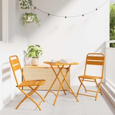 Chaise de jardin pliante 2 pcs Moutarde 55 x 56,5 x 91cm Acier vidaXL (1/5)
