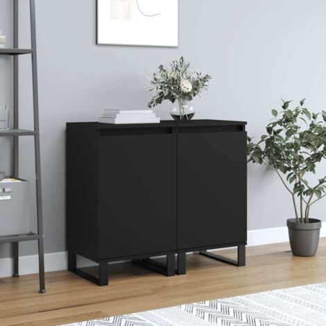 Buffets 2 pcs noir 40x35x70 cm bois d’ingénierie vidaXL