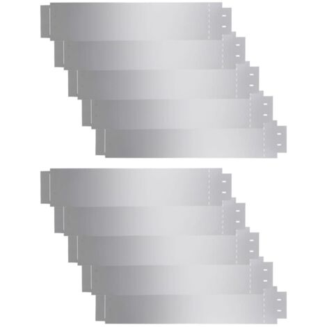 Clôture de pelouse 10 pcs Acier galvanisé 100x20 cm vidaXL