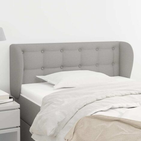 Tête de lit avec oreilles Gris clair 103x23x78/88 cm Tissu (1/5)