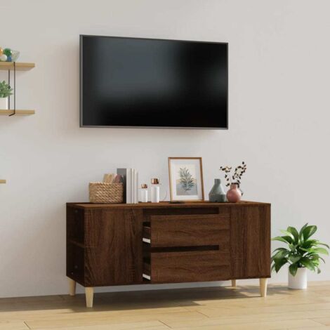 Meuble TV Chêne marron 102x44,5x50 cm Bois d'ingénierie (1/5)