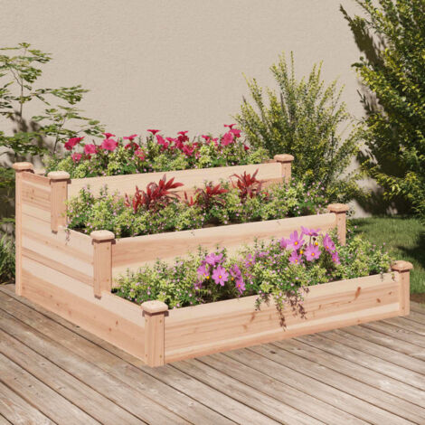 Lit surélevé de jardin 120x120x56 cm bois massif de sapin vidaXL