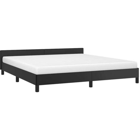 Cadre de lit avec tête de lit sans matelas noir 160x200 cm vidaXL (1/5)