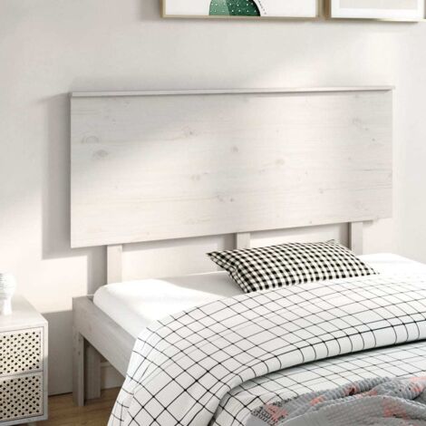 Jinlefu – Tête de lit en bois massif de pin blanc 144x82,5 cm – Design rustique – Excellent soutien dorsal pour lecture et détente (1/5)