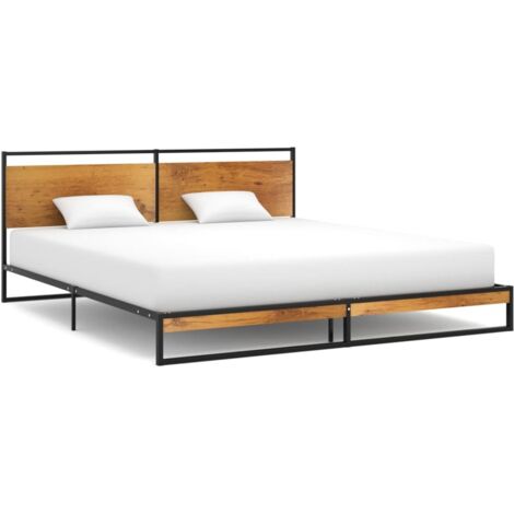 Vidaxl – Cadre de lit métal 180x200 cm – Construction robuste en métal enduit – Lattes solides pour soutien optimal – Lit adulte sans matelas (1/5)
