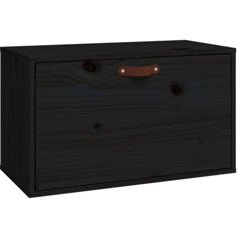 Armoire murale Noir 60x30x35 cm Bois de pin massif vidaXL (1/6)