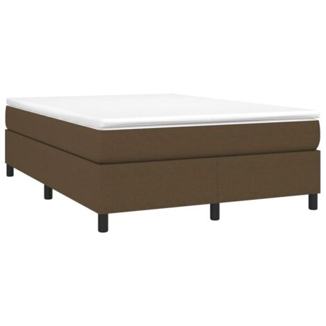 Cadre de lit à ressorts marron foncé 140x190 cm tissu vidaXL