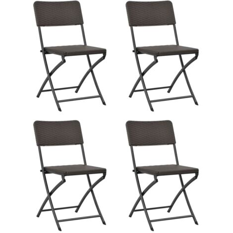 Chaises pliables de jardin lot de 4 PEHD et acier vidaXL (1/5)