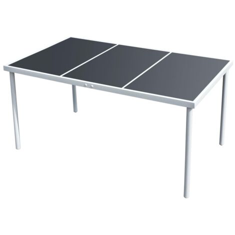 vidaXL Garden Table 150x90x74 cm Black Steel