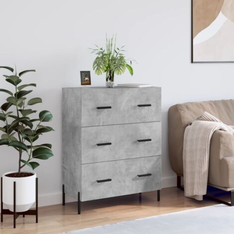 Buffet gris béton 69,5x34x90 cm bois d'ingénierie vidaXL (1/5)