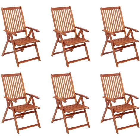 Chaises pliables de jardin lot de 6 Bois d'acacia solide vidaXL (1/5)