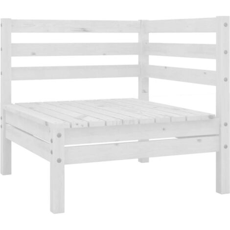 Canapé d'angle de jardin blanc bois de pin massif vidaXL