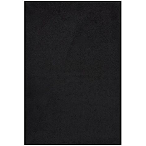 Vidaxl – Paillasson noir 80x120 cm – Surface en velours pour racler saleté – Support vinyle antidérapant – 100% polypropylène