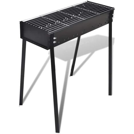 Vidaxl – Support de barbecue au charbon de bois carré 75x28 cm – Acier robuste – Griller, cuire et fumer pour pique-niques et fêtes