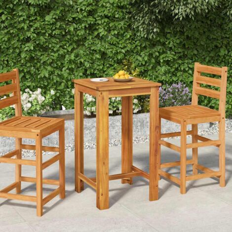 Vidaxl – Table de bar de jardin 60x60x105 cm en bois d'acacia massif – Finition à l'huile pour entretien facile – Usage intérieur et extérieur