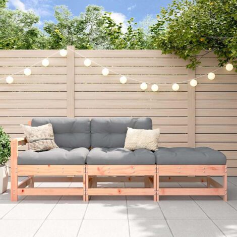 Salon de jardin 3 pcs avec coussins bois massif douglas vidaXL
