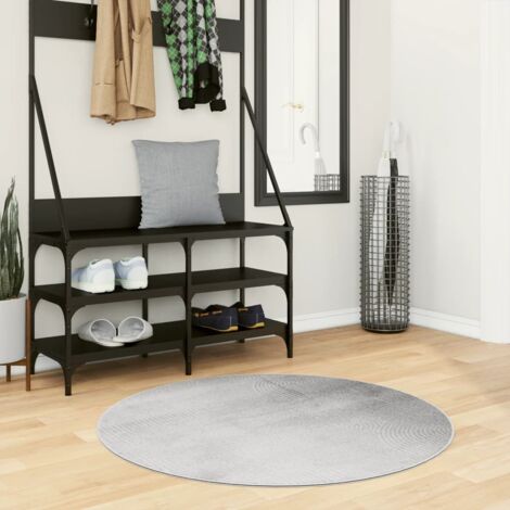 Tapis IZA poils courts style scandinave gris Ø 100 cm vidaXL (1/5)
