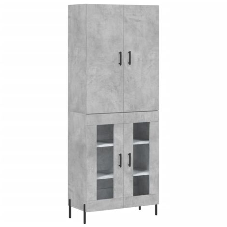 Buffet haut Gris béton 69,5x34x180 cm Bois d'ingénierie vidaXL (1/5)