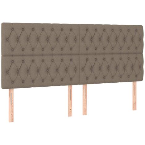 Tête de lit Taupe 180x7x118/128 cm Tissu vidaXL (1/5)