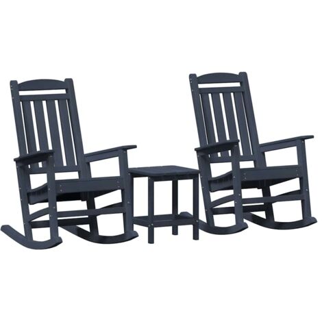 vidaXL Chaise Berçante de Jardin 3 pcs Bleu marine 38 x 38 x 46 cm (1/5)