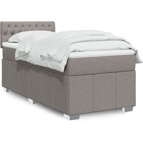 Sommier à lattes de lit avec matelas Taupe 80x200 cm Tissu vidaXL