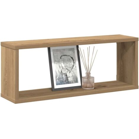 Vidaxl – Étagères murales cube en bois d'ingénierie 2 pcs chêne artisanal 60x15x23 cm – Résistantes à l'humidité – Pour optimisation d'espace
