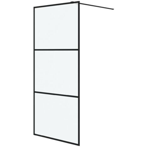 Paroi de douche Noir 90x195 cm Verre ESG dépoli vidaXL