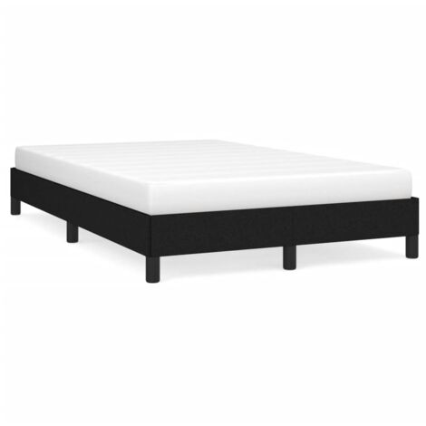 Vidaxl – Cadre de lit noir 120x190 cm – Tissu polyester – Lattes en contreplaqué pour soutien optimal – Assemblage requis (1/7)