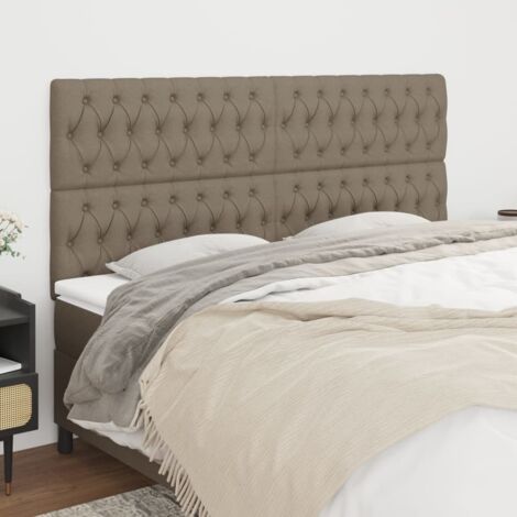 Tête de lit Taupe 200x7x118/128 cm Tissu vidaXL (1/5)