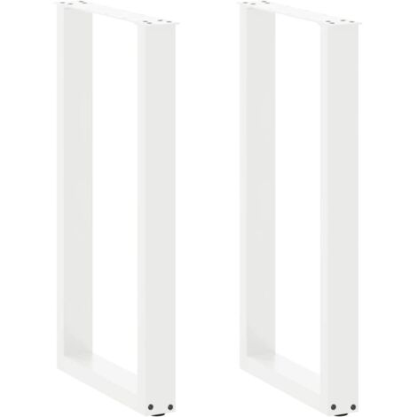 Pieds de table de bar en U, 2 pièces, blanc, 50 x (90-91) cm, acier vidaXL