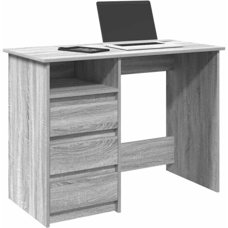 vidaXL Bureau sonoma gris 102x50x75 cm bois d'ingénierie