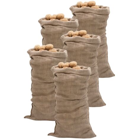 Vidaxl – Lot de 5 sacs en jute 65x135 cm – 100 % jute naturel – 220 g/m² – Pour conservation aliments et transport matériaux - JUTE 220 G