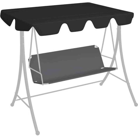 vidaXL Replacement Canopy for Garden Swing Black 150/130x105/70 cm (1/5)