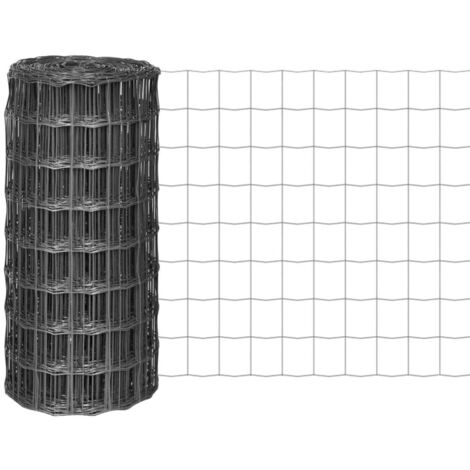 vidaXL Euro Fence Steel 10x0.8 m Grey