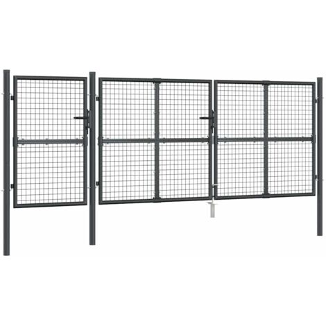 vidaXL Portal de jardin maille anthracite 400x175 cm acier galvanisé