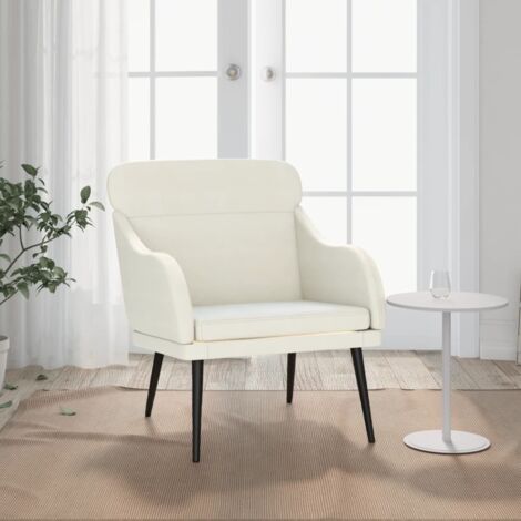 Fauteuil Crème 63x76x80 cm Velours vidaXL
