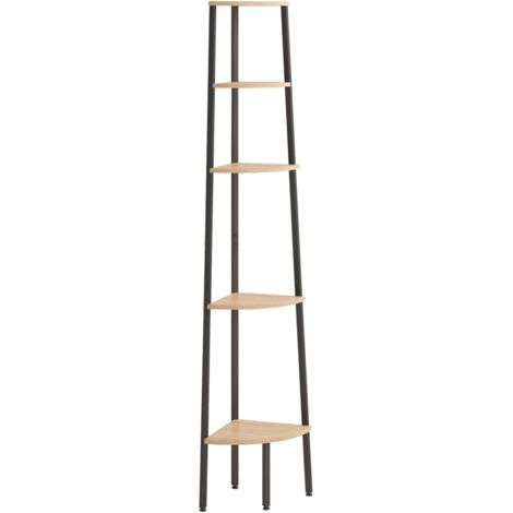 Étagère d'angle 5 niveaux Marron clair et noir 45,5x31,5x180 cm vidaXL