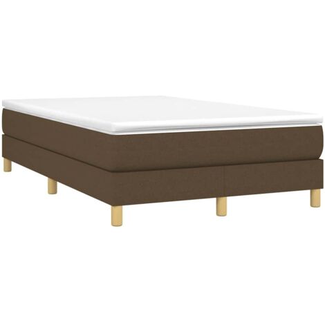 Cadre de lit à ressorts marron foncé 120x200 cm tissu vidaXL