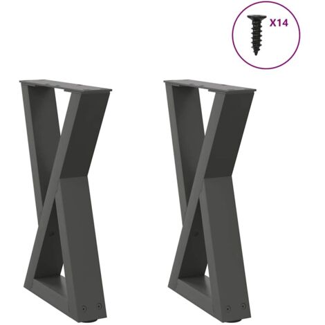 vidaXL Pieds de table basse 2 pcs anthracite 28x(42-43,3) cm