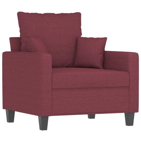 Fauteuil Rouge bordeaux 60 cm Tissu vidaXL (1/6)